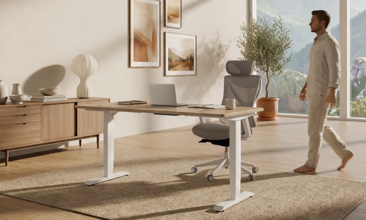 Home office with the Atelier electric sit-stand desk